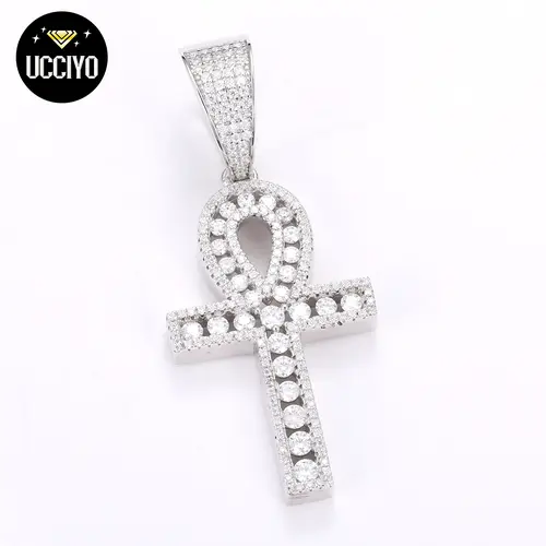 UCCIYO Cross Pendant P269 S925 Sterling Silver Moissanite Pendant Necklace For Women Men Iced Out Hip Hop Party Jewelry Gifts【#P269 】