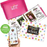Class Keeper® Back to School Memory Book Album Kit - 14x10x2.5in, Bonus 1-Year Mobile App Membership, Simple Stylish Picture Book for Photos with Ring, Templatized Pages, Cover & Box, 2 Styles (Office Stationery Notebook)