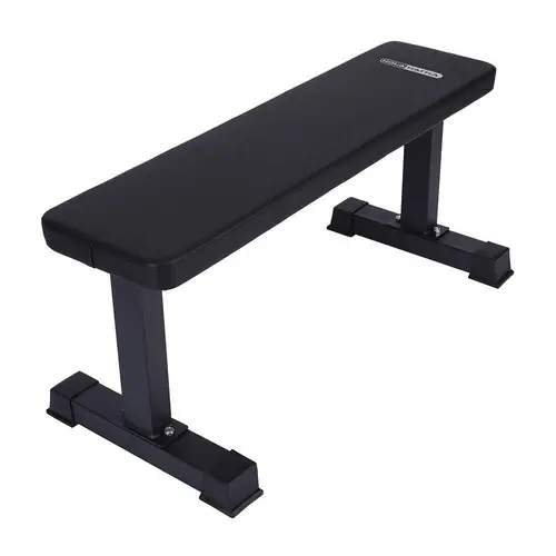 HolaHatha Steel Frame Foam Padded Flat Freeweight Bench for Weight Training Adjustable Foldable