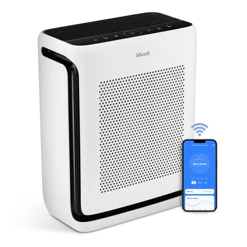 Levoit Vital 200s AC Air Purifier - Room Appliances, Wireless Smart WiFi, 3-Stage Washable Filter, 500cfm, High/Medium Fan Speeds, Anti-Allergy, Pet Hair/Smoke Removal, Pet Odor Control, Manufacturer Warranty, for Large Home Rooms Up to 1900 Ft², 13.2 Pou