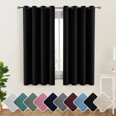 LDC LUX DECOR COLLECTION Room Darkening Curtains (2 Panels) - Elegant Fabric, Low Iron, Thermal Insulated, Soundproof, Heavy-Duty, Cold-Proof Grommet Drapes - Noise Reduction Window Curtains for Living Room, Bedroom Decor