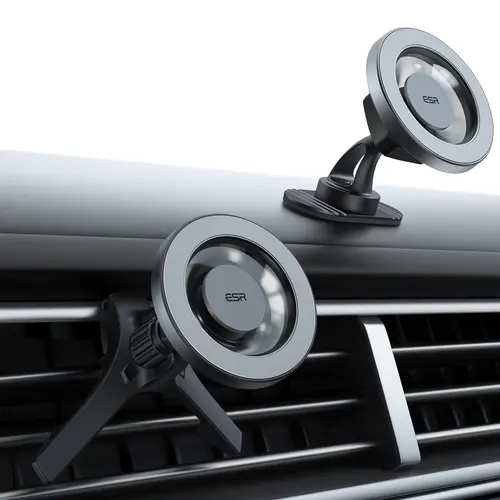 ESR MagSafe Magnetic Car Phone Holder Mount - Auto Accessories with 2300g Strong Magnet, Adjustable Easily Rotatable Hook, Magnetic Plate for Air Vent/Dashboard, Compatible with iPhone 17/16/15/14/13/12, Galaxy S25, Pixel 10 (Charging Not Supported)