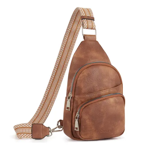 CLUCI Small Sling Bag for Women and Men Vegan Leather Fanny Pack Crossbody Bags, Chest Bag With Guitar Strap Sling Purse Gift Fashionable Multi Pockets  Everydag Bag Luxury Designer Crossbody Bags for Men, Versatile Bag, Waterproof Waist Bag,