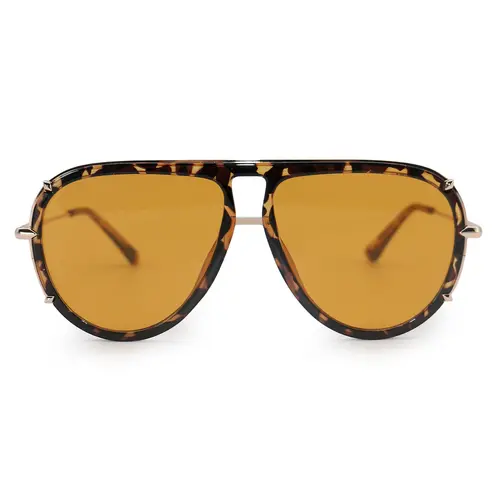 Topfoxx Ivy Luxe Tangle-Free Round Aviator Sunglasses - Yellow - Stylish, Trendy, Handmade, Biodegradable - Certified Shatter-Resistant Lenses - UV400 Protection - For Women & Men, Stylish Sunglasses, Trendy Sunglasses