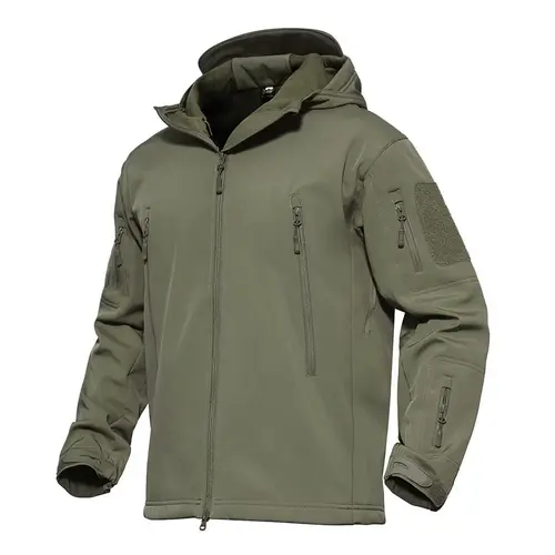 Men's Tactical Jacket 7 Pockets Performance Fleece Lined Water Resistant Soft Shell Winter Coats FallFreshness Outdoorfun,sohochic