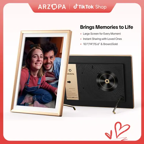 ARZOPA Digital Photo Frame 10.1/14/15.6 Inch Share 120s Videos &Photos Anywhere Touch Screen WiFi Digital Picture Frame Smart Frame Video Frame Home Decor Free Unlimited Cloud storage
