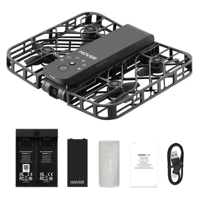 HOVERAir X1 Pocket-Sized Self-Flying Camera Drone for Content Creators & Unboxing, 125g Lightweight Foldable Quadcopter with 5 Pre-Programmed Flights, Orbit Mode, Mechanical Recording, Portable Handbag, Folding Cable, Battery, Manual, Accessories, Content