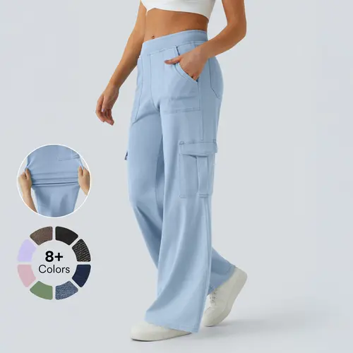 Halara Flex Mid Rise Pockets Straight Leg Casual Cargo Jeans for Women, Casual Comfort Denim Pants for Daily Wear, Women's Bottoms #BackToSchool