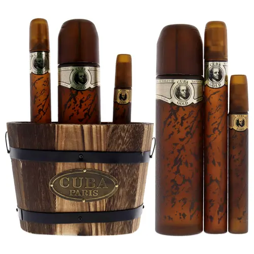 Cuba Cuba Gold For Men 3 Pc Gift Set 3.3oz EDT Spray, 1.17oz EDT Spray, 0.5oz EDT Spray