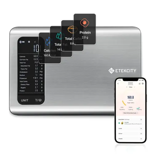 Etekcity ESN00 AI Smart Food Scale | 19 Nutrient Facts Auto Scan | Digital Calorie Counter for Meal Prep & Fitness | Compact Stainless Design, Summer Sale