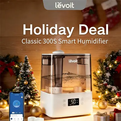Levoit Classic300s Top-Fill Portable App Control Smart Humidifier, 6L Cool Mist Aromatherapy Essential Oil Silent Spray Humidifier with Constant Humidity, Quiet Sleep Mode, Cleaning Brush, Bedroom Household Appliance Gift
