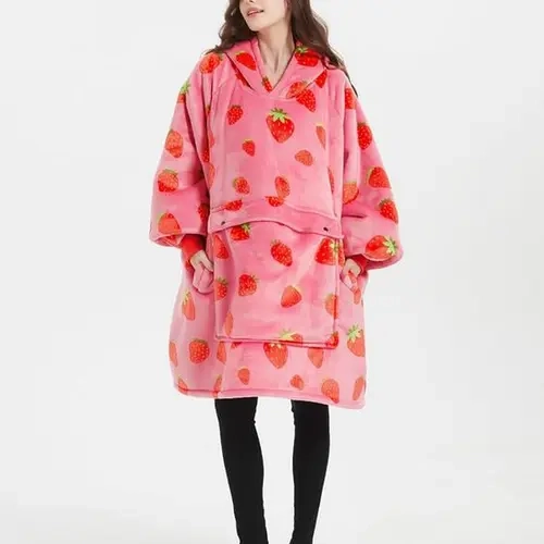 KFUBUO Wearable Blanket Hoodie for Adults Sherpa All Patterns Oversized Sweatshirt Blanket Pullover with Pockets for Women Springtok Womenswear Warm Gift blankets