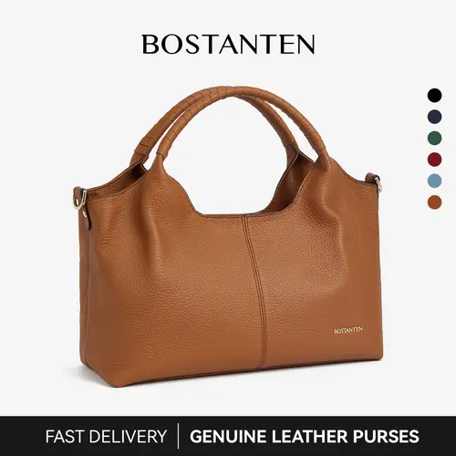 BOSTANTEN Haven Genuine Leather Women's Handbags - Contemporary Carry-All Purses, Adjustable Strap Shoulder Bag, Top Handle Satchel, Everyday Crossbody Bag, Shoulder Bag For Women, Casual Shoulder Bag, Work Bags For Women,sohochic