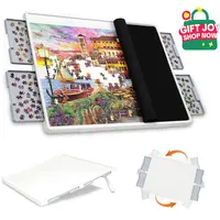 Playboda 1500 Pieces Rotating Plastic Puzzle Board with Drawers and Cover, Portable Jigsaw Puzzle Table for Adults, Lazy Susan Spinning Puzzle Boards (Patent Design) puzzle board Durable,back to school,back to school haul,sohochic