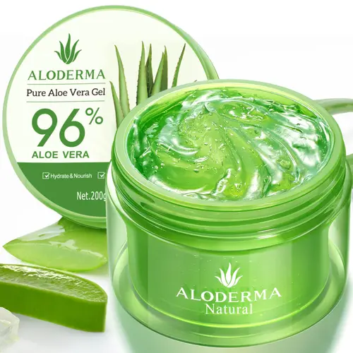Aloderma Vegan Rejuvenating Lightweight Aloe Vera Gel - 96% Pure Organic, Made Within 12 Hours of Harvest, Skin Repair, Face Moisturizer, Multipurpose for Skin & Scalp, 7.05oz