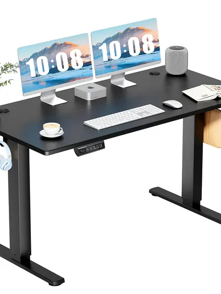 SweetFurniture S -  Electric Standing Desk with Memory Preset, Ergonomic Height Adjustable Table with T-Shaped Metal Bracket Modern Workstations