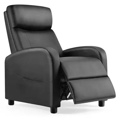 Sweet Furniture F Recliner Chair for Living Room, Fabric Massage Recliner Chair Winback Single Sofa Home Theater Chairs Adjustable Modern Reclining Chair with Padded Seat Backrest for Adults
