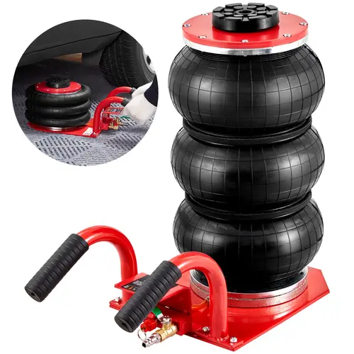 【toolupgrade】VEVOR 3-Ton/6600 lbs Triple Bag Air Jack, Car Repair Tools with 6 Steel Pipes, 17.7 in/450 mm Lift Height, 3-5 s Fast Lifting, Side Handles, Automotive Vehicle Tool for Car Garage Vehicle Lifts