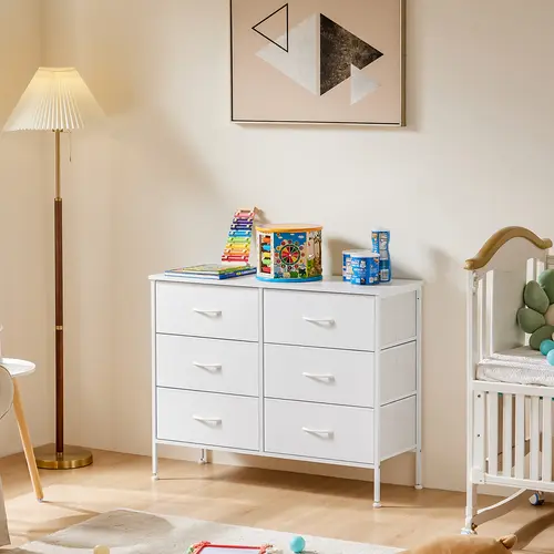 Sweet Furniture S-6 Fabric Bedroom Dresser - Organizer Cabinet, Drawer Cabinet, Storage Drawer Units, Multifunctional Indoor Storage Solution for Bedroom Use, Multifunctional Storage Cabinet, Space Organizing