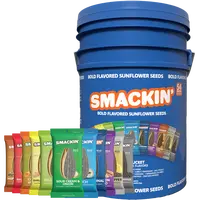 SMACKIN' Sunflower Seed Bucket, 54 Total 1.5 Ounce Single Serve Bags, 11 Flavor Variety Bucket