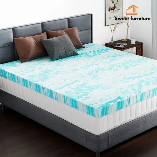 Sweet Furniture S -  Mattress Topper, Summer Cooling Ventilated Gel Memory Foam Full Mattress Topper