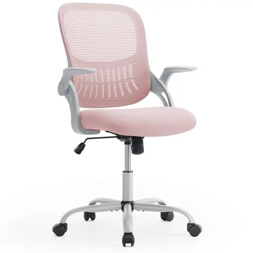 【Deal】Sweetcrispy Ergonomic Mid-Back Mesh Office Desk Chair - Larger Seat, Height-Adjustable Swivel Task Chair with Lumbar Support and Armrests