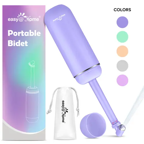 Easy@Home Portable Bidet for Personal Hygiene & Travel: Manual Squeeze, Battery-Free, Handheld Peri Bottle, 380ml Leakproof