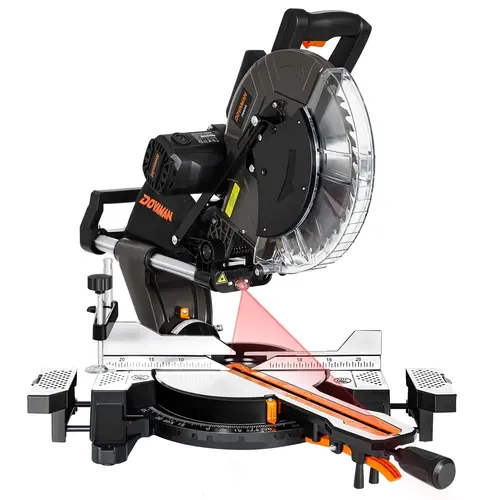 【toolupgrade】DOVAMAN 12 Inch Dual-Bevel Miter Saw 15-Amp 3800RPM, Ambidextrous Operation, 4.2x13in Cutting Capacity, Laser Guide, 0-45° Bevel & Miter Cut,#Summervibes