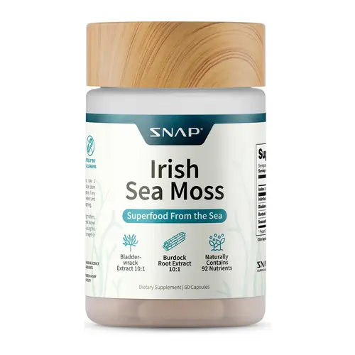 Snap Supplements - Irish Sea Moss - Sea Moss Supplement For Immunity, Digestion, Energy & Skin Tone Support - Natural Sea Moss Capsules
