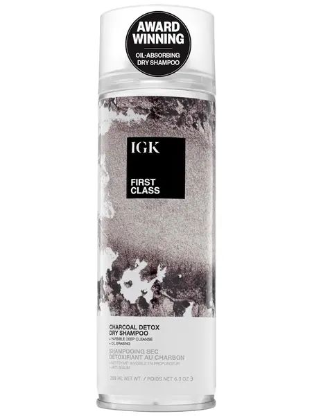IGK FIRST CLASS Charcoal Detox Dry Shampoo | Volume + Soothes Scalp + Balance Oil | Vegan + Cruelty Free | Overnight Dry Shampoo | 288ml | 6.3 oz