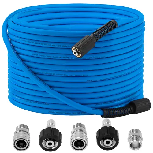 JOEJET Pressure Washer Hose - 50ft x 1/4in Kink & Wear Resistant Extension Hose - M22 Fitting Compatible, 3600 PSI, 9000 PSI Burst, Pressure Washer Wand,toolupgrade