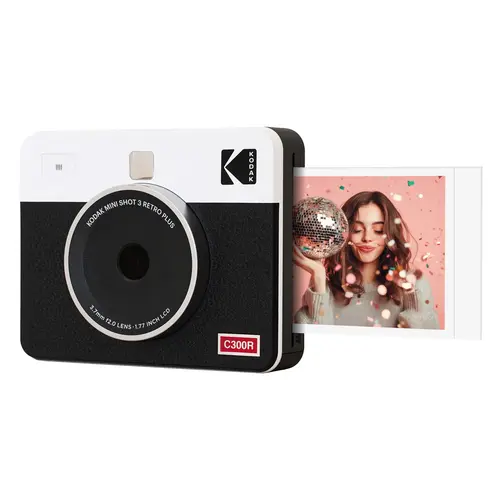 Kodak Mini Shot 3 Retro 4PASS 2-in-1 Instant Digital Camera and Photo Printer (3x3 inches), White