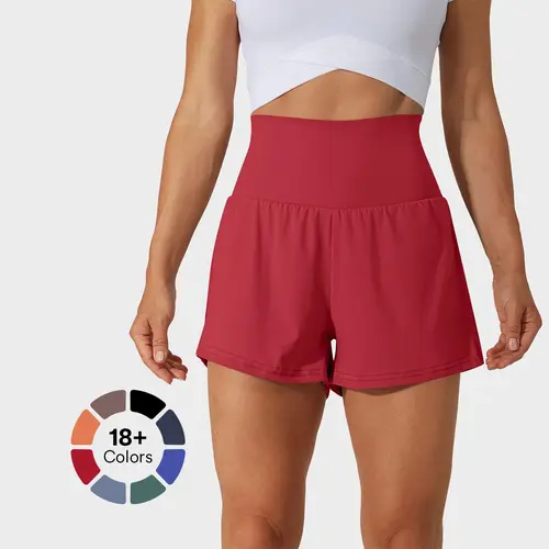 Halara Super High Waisted Back Pocket & Side Hidden Pocket 2-in-1 Yoga Shorts 3", Summer Running Shorts for Women,  Sports Workout Shorts, Gym Outfit #BackToSchool