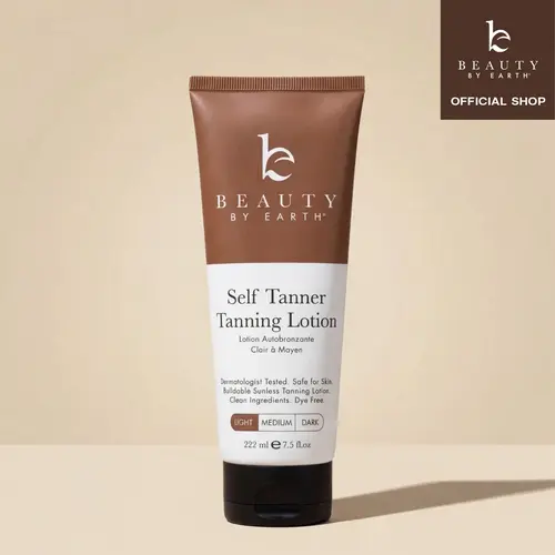 Beauty by Earth Self Tanner Body Lotion - Best Gradual Natural Bronzed Sunless Hydrating Streak Free Tanning Glow Made in USA, Vegan Cruelty Free Pregnancy Safe