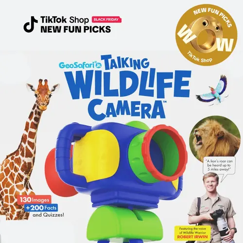 Educational Insights GeoSafari Jr. Talking Wildlife Camera (Voice by Robert Irwin) | Talking Microscope | Talking Globe (Voice by Bindi Irwin), STEM. Visual Learning Tools, Holiday Gift, Age 4+