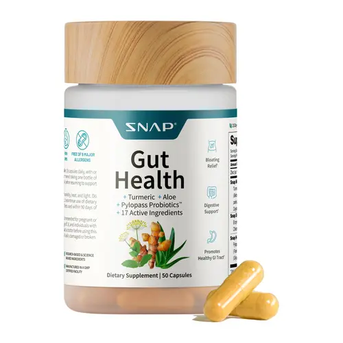 Snap Supplements - Gut Health - 30 Servings - Natural Supplement Capsules Edible Dietary