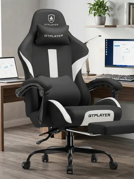 【Deals for You】GTPLAYER Ergonomic Office Gaming Chair - Pocket Spring Cushion, Memory Foam Lumbar Pillow, Reclining Mesh Swivel Rolling Task Chair Furniture,Easy Assembly,Comfortable,Gift Idea,summerwins