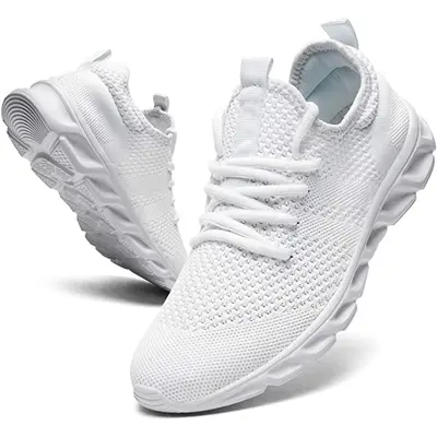 Men's Mesh Fabric Sneakers - Lightweight, Breathable, Non-Slip Male Gym Shoes for Outdoor Running, Walking - Casual Athletic Footwear