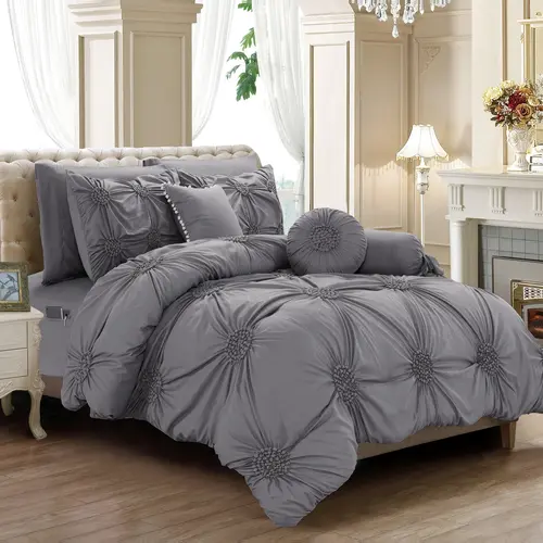 Elegant Comfort 10-Piece Sunflower Comforter Set – Bed in a Bag with 4-Piece Sheet Set & Smart Storage Pockets