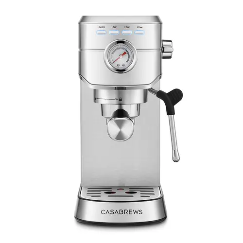 CASABREWS CM5418 Espresso Machine, 20-Bar Coffee Maker with PID Temperature Control, Pressure Gauge, Pre-Infusion, Steam Wand & Stainless Steel Design
