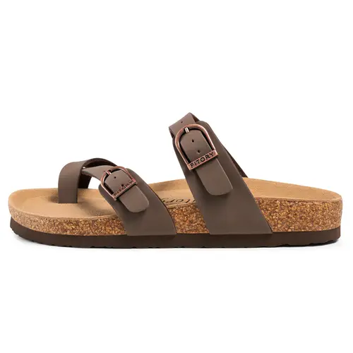 FITORY Balance II Women's Fashion Casual Sandals, Summer Polyester Walking Footwear with Adjustable Ankle Buckling Strap & Toe Loop, Double-Strap Buckle Flat Sandals, Buckling Strap Women's Sandals,sohochic