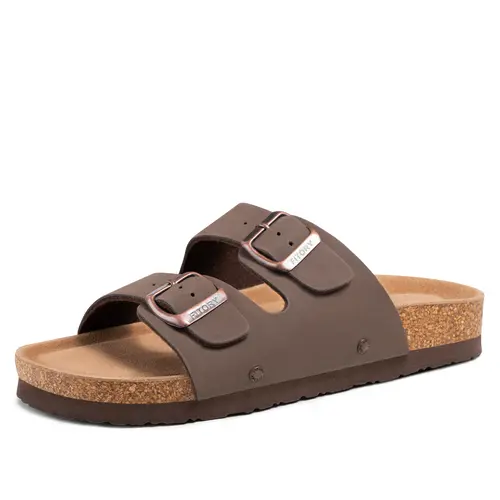 FITORY Women's Flat Sandals, Cork Footbed Slides with Adjustable Straps for Casual Summer Outdoor Wear, Flats, Sandals Women, Women Sandals,shoes for back to school,back to school shoes,sohochic