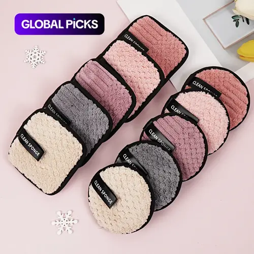MAANGE Summer Makeup, 10pcs/set Makeup Remover Puff Set, Double Sided Face Wash Puff, Face Cleaning Pads, Makeup Remover Cloth