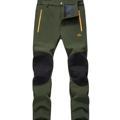 MAGCOMSEN Men's Winter Tech Fleece Sports Pants - 4 Pockets, Polyester Softshell, Water-Resistant, Moisture-Resistant, Comfortable Hiking Pants for Outdoor Fun,sohochic