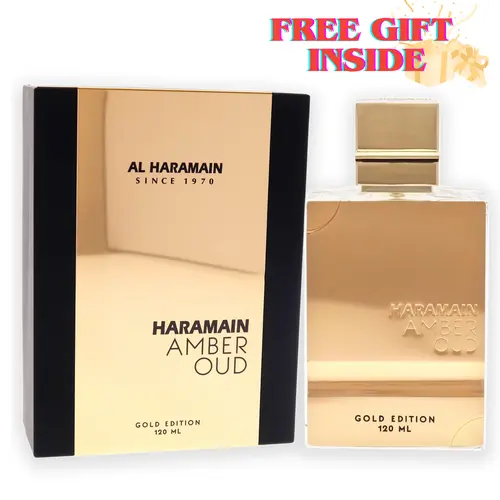 Al Haramain Amber Oud Gold Edition Unisex EDP Spray 4 oz, Sweet Amber Vanilla Perfume, Long-Lasting Luxury Fragrance