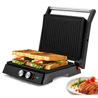 SUSTEAS Upgraded Corded 3-in-1 Electric Indoor Grill & Sandwich Maker - 1500W, Non-Stick 2 Large Cooking Plates, 365°F-410°F Adjustable Knob, Drip Tray, 11.35 x 9.25 inch Panini Machine for Burgers, Kitchen Appliance,sohochic