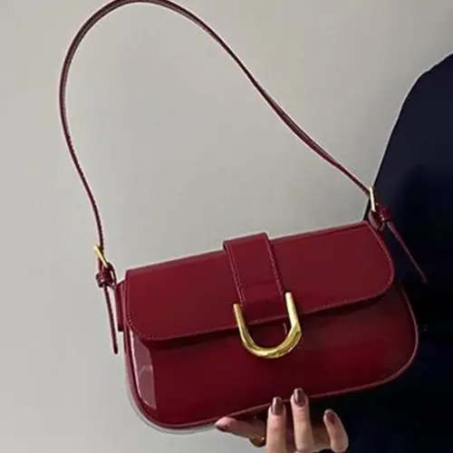 Women's Vintage Solid Buckle Decor, Summer 2024 Adjustable Strap Zipper Pu Leather Bag for Work & Daily Used, Casual Handbag Satchel, Shoulder Bag Crossbody, Fashionable Casual Bag, Everyday Crossbody Bag, Fashion Women's Bags