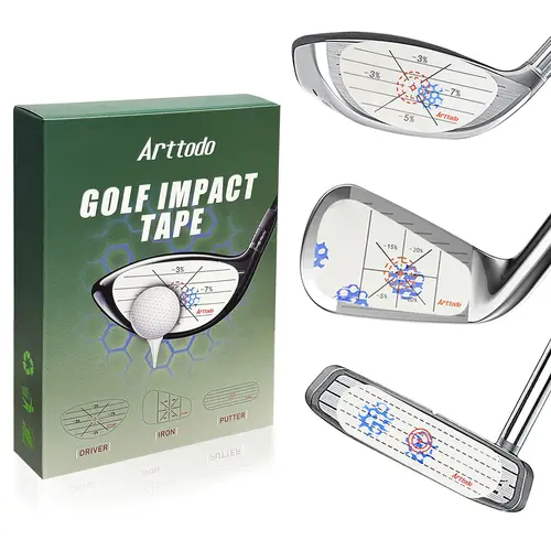Arttodo Golf Impact Tape, Golf Impact Sticker, Golf Ball Tracker, Self-Teaching Sweet Spot and Consistency Analysis, Ideal Gift