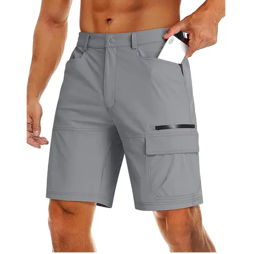 MAGCOMSEN Men's 9" Casual Cargo Shorts, Lightweight Quick-Dry Stretchy Fabric with 5 Pockets for Hiking, Golf & Outdoor Work, Breathable Stretchy Shorts, Casual Comfy Shorts