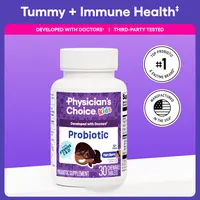 Physician's Choice Kids Probiotic with Zinc, Natural Vitamins, and Organic Prebiotics - Supports Digestive & Immune Health - Berry Flavored Chewable